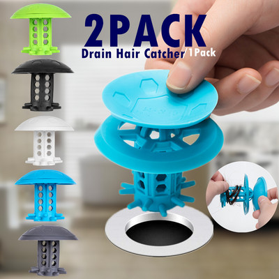 2/1 PACK TXM Drain Hair Catcher Μπανιέρα/Νεροχύτης Drain Hair Catcher, 2 σε 1 Προστατευτικό αποστράγγισης μπανιέρας για ντους