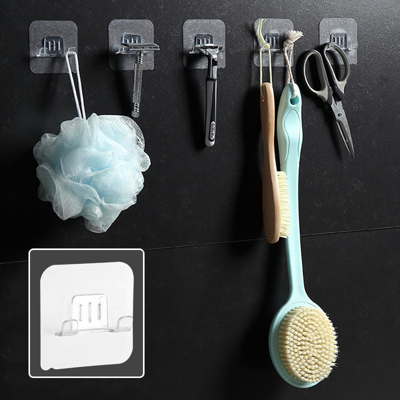 Държач за бръснач без перфорация Кука за съхранение Прозрачен PVC материал Водоустойчива кука за съхранение Кухненски органайзер за баня Аксесоари