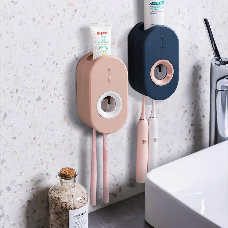Автоматичен дозатор за паста за зъби Стенен водоустойчив изстисквач за паста за зъби Поставка за четка за зъби Аксесоари за баня