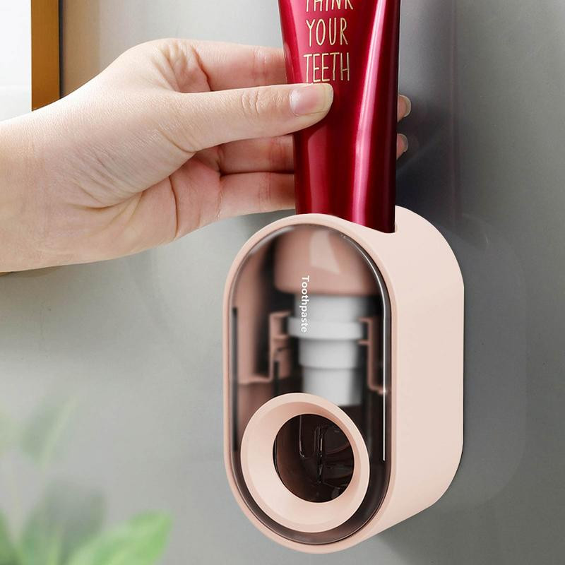 Изстисквачка за паста за зъби за монтиране на стена Видим автоматичен дозатор за паста за зъби с лепкава вендуза Душ Баня