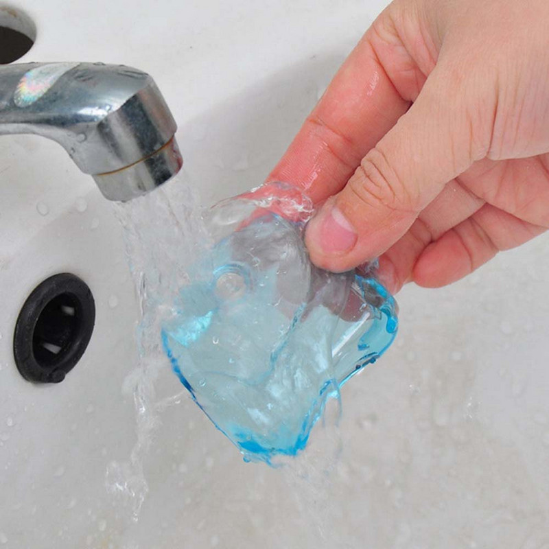 1/2 бр. Държач за бръснач Прозрачен син пластмасов Държач за вендуза за бръснач Закачалки Закачалка за кърпи Поставка за съхранение Аксесоари за баня