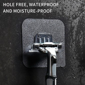 Skaidri PVC medžiaga vandeniui atsparus skustuvo laikiklis sieninis Punch Free Man skustuvo laikymo kabliukas Virtuvės ir vonios tvarkyklės priedai