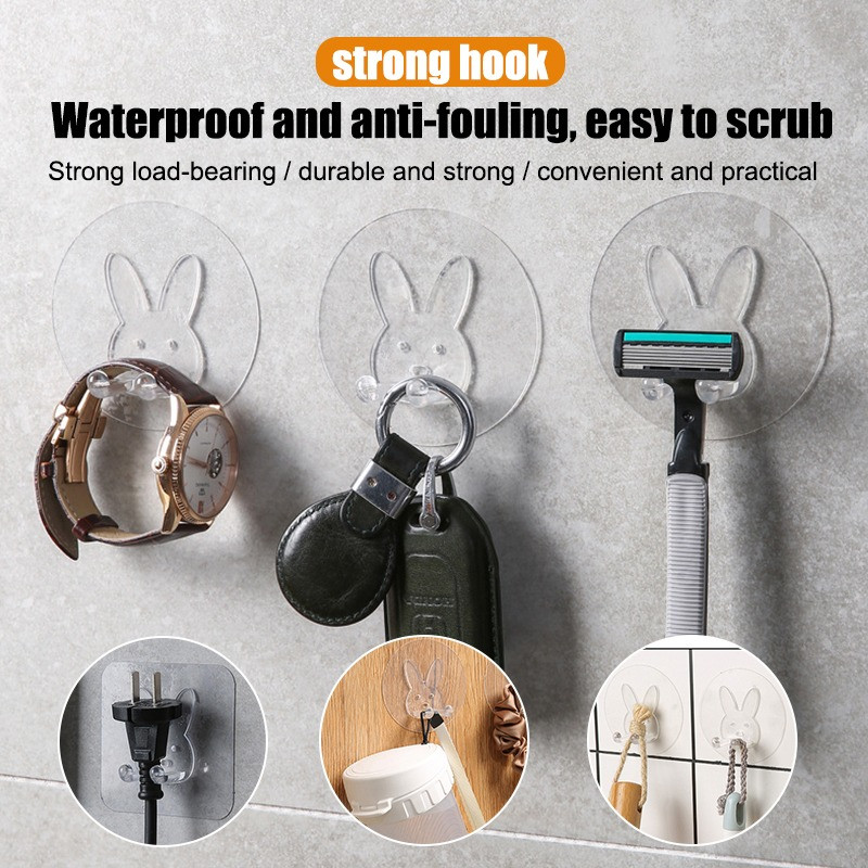 Skaidri PVC medžiaga vandeniui atsparus skustuvo laikiklis sieninis Punch Free Man skustuvo laikymo kabliukas Virtuvės ir vonios tvarkyklės priedai