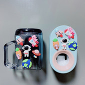 Карикатура Автоматичен дозатор за паста за зъби 3IN1 Държач за четка за зъби за деца Сладки изстисквачки за чаши за уста Комплект аксесоари за баня Детски