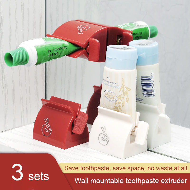 Изстисквачка за паста за зъби без пробиване Стойка за четки за зъби Детска дозатор за паста за зъби Стенен преса за продукти за грижа за кожата