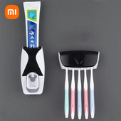 Държач за четка за зъби Xiaomi Автоматичен комплект дозатор за паста за зъби Прахоустойчива лепкава засмукваща монтирана на стена изстисквачка за паста за зъби Баня