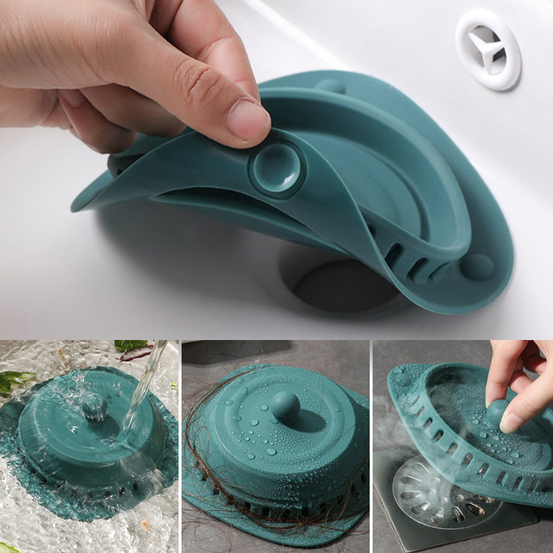 Филтър за кухненска мивка Силиконов антиблокиращ дезодорант Подложка за канализация Подова дренажна подложка Филтър за коса за баня Противомирисна капачка за дренаж на пода