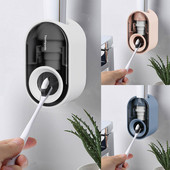 Дозатор за паста за зъби, монтиран на стена, видима автоматична изстисквачка за паста за зъби с лепкава засмукваща подложка за семеен душ