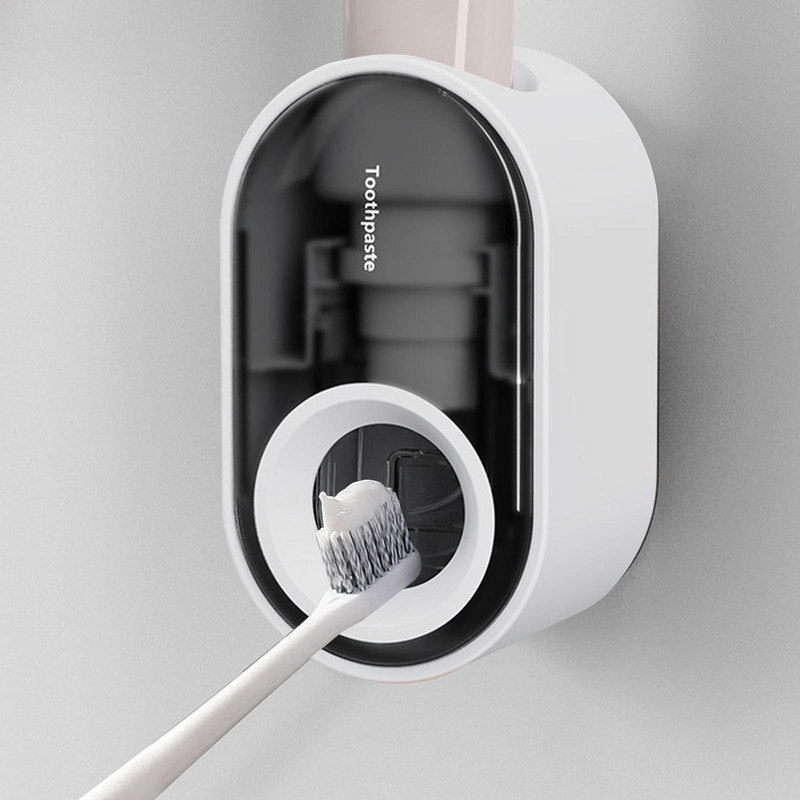 Дозатор за паста за зъби, монтиран на стена, видима автоматична изстисквачка за паста за зъби с лепкава засмукваща подложка за семеен душ