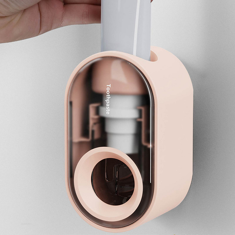 Дозатор за паста за зъби, монтиран на стена, видима автоматична изстисквачка за паста за зъби с лепкава засмукваща подложка за семеен душ