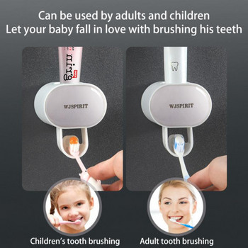 Дозатор за паста за зъби за монтиране на стена Домашен водоустойчив мързелив автоматичен изстисквач за паста за зъби за възрастни и деца Аксесоари за баня