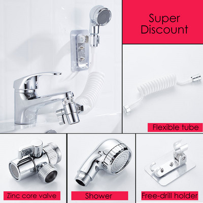 1 комплект Баня Кухненска мивка Удължител за кран Душ Универсална дюза Адаптер Превключваем клапан Устройство Кран към душ Удължител