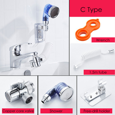 1 комплект Баня Кухненска мивка Удължител за кран Душ Универсална дюза Адаптер Превключваем клапан Устройство Кран към душ Удължител