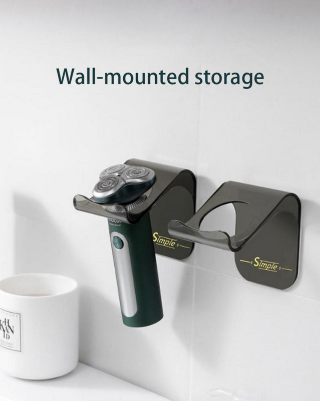 Стелаж за съхранение в банята Кука Без пробиви Стойка за домакински ръчни бръсначи Стелаж за електрическа самобръсначка за баня Лек луксозен държач за бръснач