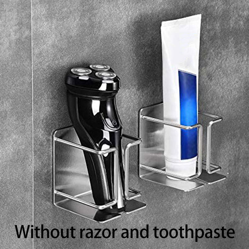 Държач за електрическа самобръсначка Монтиран на стена Самозалепващ се държач за самобръсначка от неръждаема стомана Монтиран на стена Държач за самобръсначка за баня