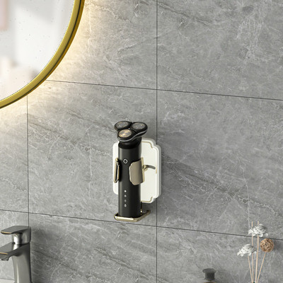 Стенен държач за електрическа самобръсначка Поставка Органайзер Държач за съхранение на четка за зъби Съхранение без пробиви за домашни аксесоари за баня