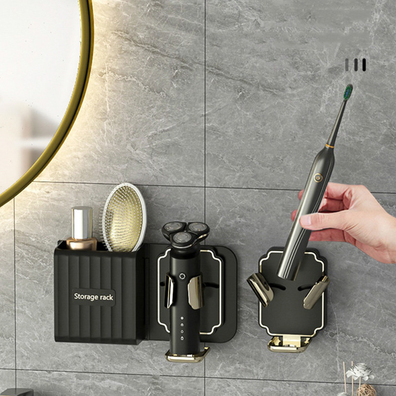 Стенен държач за електрическа самобръсначка Поставка Органайзер Държач за съхранение на четка за зъби Съхранение без пробиви за домашни аксесоари за баня