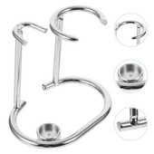 Стойка за бръснене Държач Четка Мъжки комплект Безопасна стойка Комплект Органайзер Стоманени дървени стойки S Мъжка неблагородна метална права купа за съхранение Брада