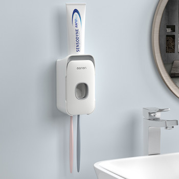 Автоматичен дозатор за паста за зъби Държач за четка за зъби Многофункционална монтирана на стена изстисквачка за паста за зъби Аксесоари за баня