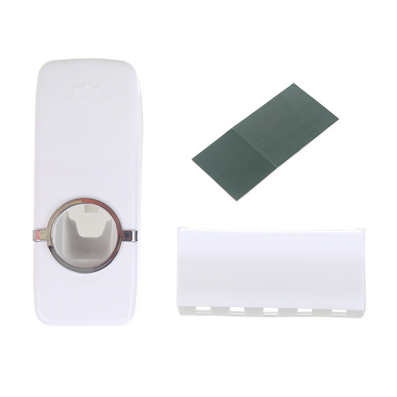 Автоматичен дозатор за паста за зъби Изстисквачка Стенен монтаж Прахоустойчив Държач за четка за зъби Стойка за стенен монтаж Поставка за съхранение Комплект аксесоари за баня