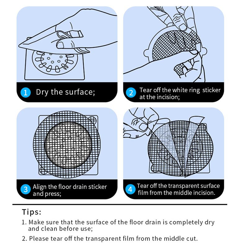 5 бр./лот Мрежест стикер за оттичане на душ за еднократна употреба Обикновен кръгъл филтър за душ за баня Уловител за коси Филтър за цедка за мивка