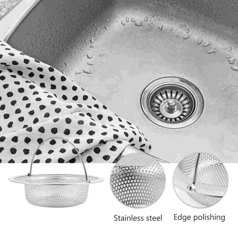 Цедка за мивка Дренажна запушалка Кухненска щепсел Филтър Кошница за улавяне на косми Неръждаема запушваща мрежа Антиметална търговска мрежа Душ за пране