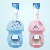 Автоматична изстисквачка за паста за зъби Детски стил Сладък мързелив артефакт Дозатор с шаблони на зъби Нова розово синя форма на гъба 2020 г.