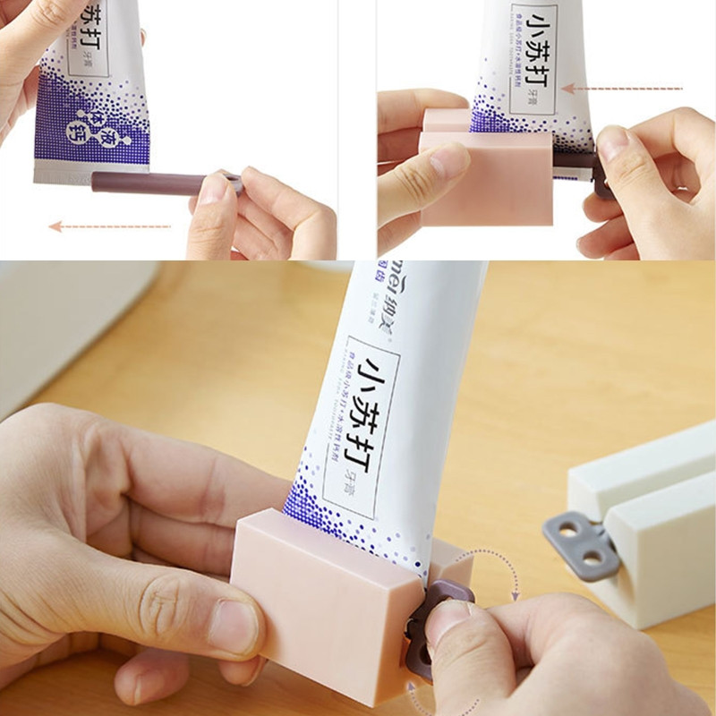 Тръба за изстискване на паста за зъби Изстисквачка за паста за зъби с матирани дръжки Поставка за паста за зъби Органайзер за баня