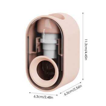 Изстисквачка за паста за зъби за монтиране на стена Видим автоматичен дозатор за паста за зъби с лепкава вендуза Душ Баня