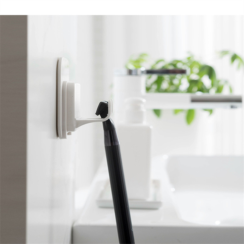 Поставка за бръснач без пробиване Залепваща кука Рафт за самобръсначка Баня Окачен на стена Душ Щепсел за съхранение Кухненска закачалка за халат