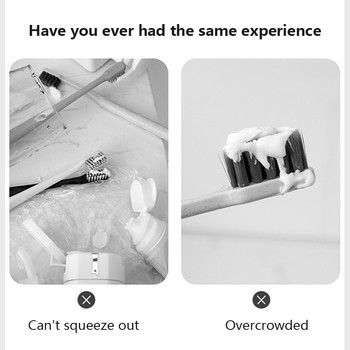 Αυτοκόλλητο αυτόματο διανομέα οδοντόκρεμας Αδιάβροχη βάση οδοντόβουρτσας Βάση τοίχου Αξεσουάρ μπάνιου Αυτοκόλλητο