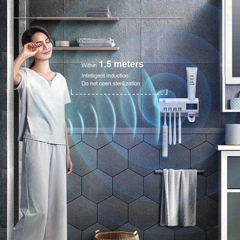 Държач за UV четка за зъби Дозатор за електрическа четка за зъби Слънчева енергия Изстисквачка за паста за зъби Комплект аксесоари за баня