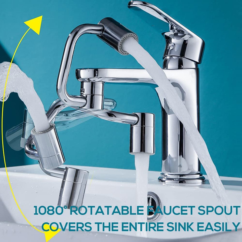 Universalus 1080° pasukamas U formos robotinis maišytuvas, aeratoriaus ilgintuvas virtuvės praustuvo čiaupo purslų filtro burbuliavimo antgalis