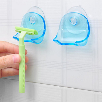 Ξυριστική Βάση οδοντόβουρτσας Βεντούζα τοίχου Βεντούζα Γάντζος Ξυράφι Μπάνιο Πλαστική Μπλε Γκρι θήκη ξυριστικής Εφαρμογή για λεία