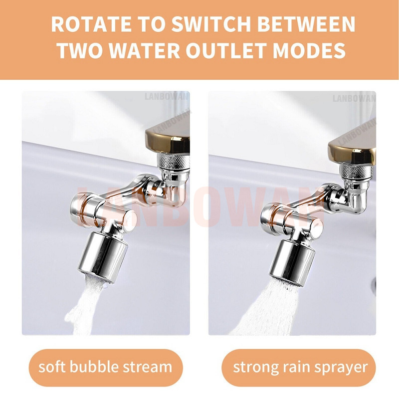 1080° въртящ се кран за мивка Аератор Спрей с голям ъгъл Пластмасов филтър за пръски Удължител за кухненска мивка Кран Барботираща дюза Роботизирана ръка