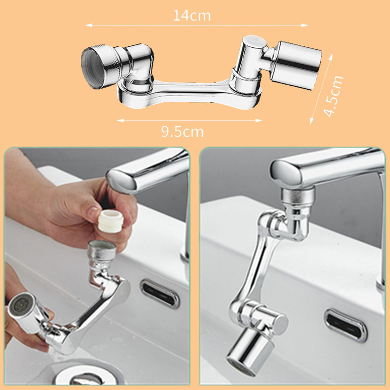 1080° въртящ се кран за мивка Аератор Спрей с голям ъгъл Пластмасов филтър за пръски Удължител за кухненска мивка Кран Барботираща дюза Роботизирана ръка