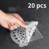 20 бр. Филтър за канализация за баня за еднократна употреба Подов канал за мивка Нетъкан текстил Вискоза Стикери за подов канал за оттичане на косата против запушване