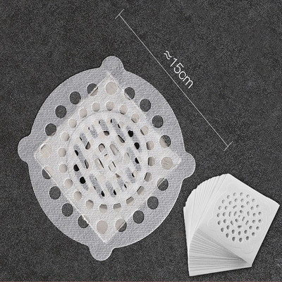 20 бр. Филтър за канализация за баня за еднократна употреба Подов канал за мивка Нетъкан текстил Вискоза Стикери за подов канал за оттичане на косата против запушване