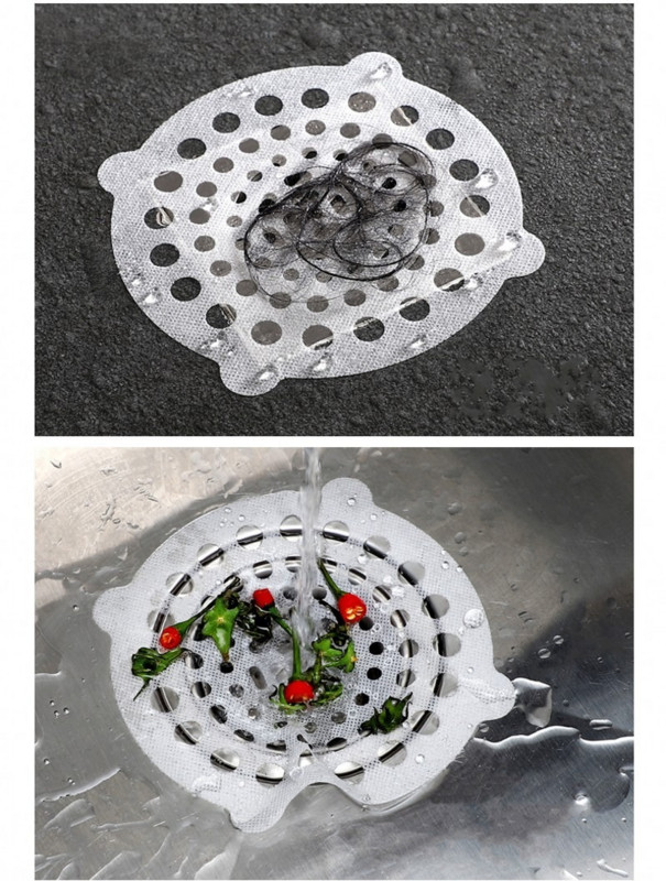 20 бр. Филтър за канализация за баня за еднократна употреба Подов канал за мивка Нетъкан текстил Вискоза Стикери за подов канал за оттичане на косата против запушване