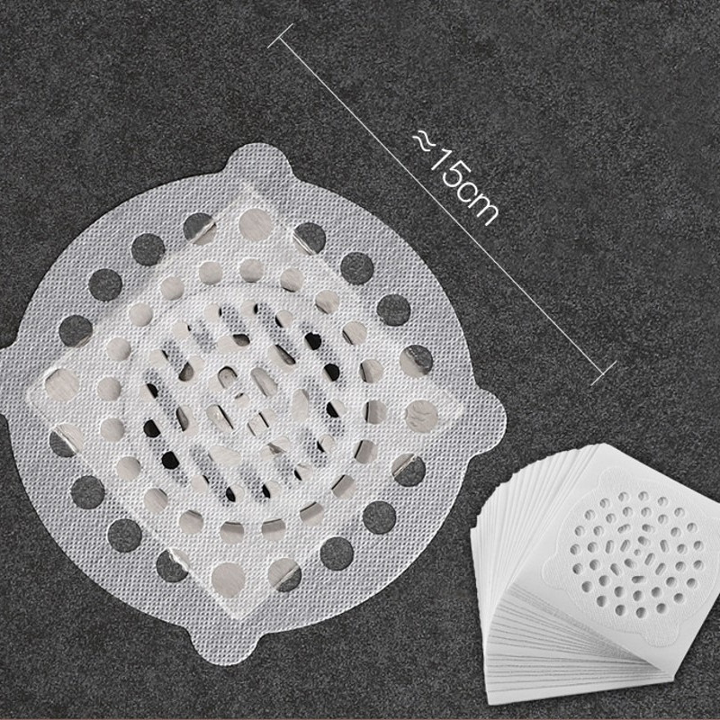 20 бр. Филтър за канализация за баня за еднократна употреба Подов канал за мивка Нетъкан текстил Вискоза Стикери за подов канал за оттичане на косата против запушване