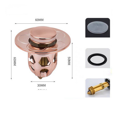 Универсална мивка от неръждаема стомана Изскачащо изскачащо ядро за мивка Дренажен филтър Коса Цедка за мивка Запушалка за вана Инструмент за баня