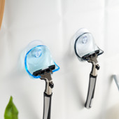 1/2 бр. Вендуза за стена на тоалетна Кука за бръснач Пластмасов държач за самобръсначка Самобръсначка Самобръсначка за баня Висяща поставка Прозрачен рафт за съхранение