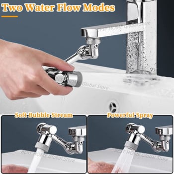 Two Mode 1080° Rotate Faucet Extender Aerator Splash for Kitchen Sink Tap Extend Water Nozzle Faucet Bubbler Robotic Arm 22/24mm