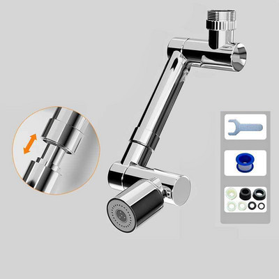 Alloy Universal 1440° Rotation jaucējkrāns Aerators Retracta Robotical Arm Grozāmais jaucējkrāns pagarinājums Virtuves piederumu jaucējkrāns Extender2Flow