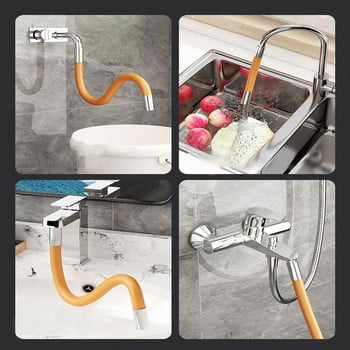 Handheld Faucet Extension 360 Περιστρεφόμενος ορειχάλκινος σύνδεσμος σιλικόνης Αντιψυκτικός προέκτασης βρύσης Ακροφύσιο ντουζιέρας σωλήνας ντους