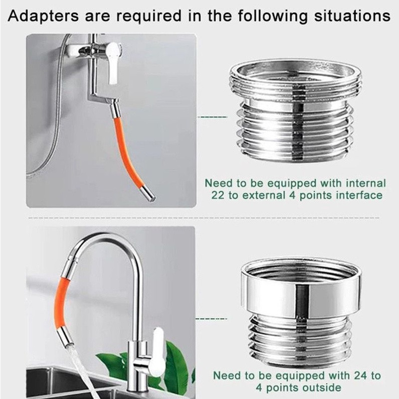 Universalus maišytuvo ilgintuvas 360° laisvai besisukantis lanksti žarna vandens čiaupo prailginimo žarna virtuvės kriauklės praustuvui