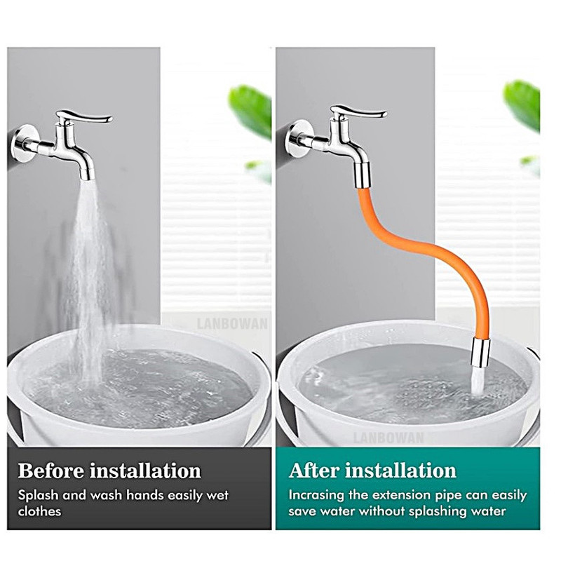Universalus maišytuvo ilgintuvas 360° laisvai besisukantis lanksti žarna vandens čiaupo prailginimo žarna virtuvės kriauklės praustuvui