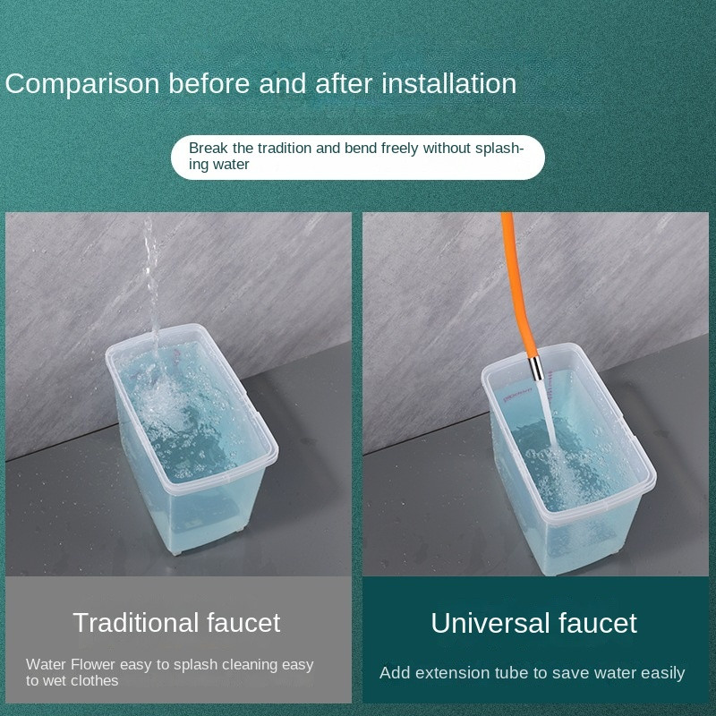 Удължителен маркуч за кухненски кран, баня, въртящ се на 360°, огъващ се, удължител за кран, мивка, водоспестяващ кран, удължителна тръба за филтър