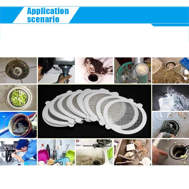 1 Опаковка за еднократна употреба Стикер за улавяне на косми за душ Стикер за оттичане на душ Колектор за косми Удобен мрежест филтър Цедка за мивка