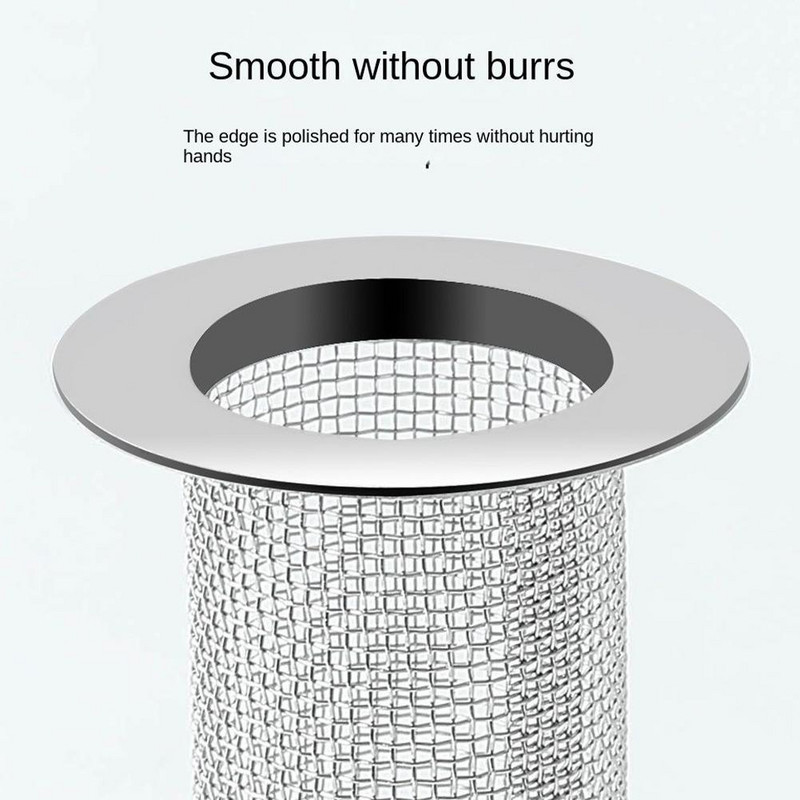 Филтър за оттичане на пода Многофункционален стоманен мрежест филтър за кошница Сифон за коса Баня Кухненска мивка Анти-запушване Цедка за шлака